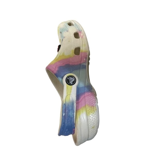 Crocs Clogs With Strap Mushroom Charm Tie Dye size 4 unisex Kids - Picture 4 of 9